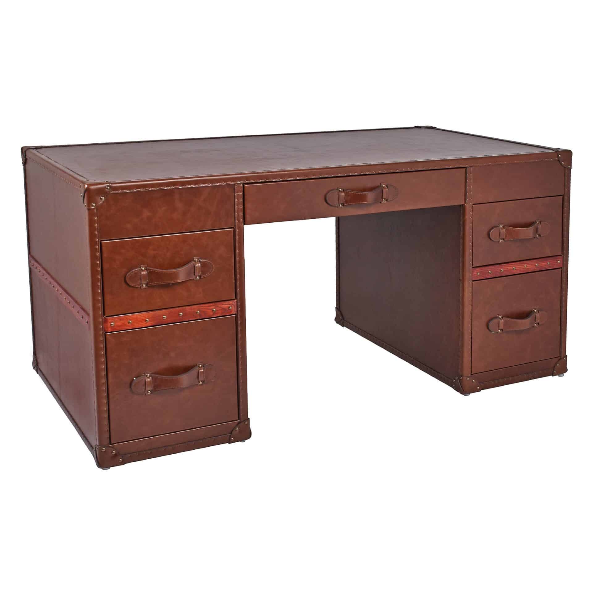 Lancaster Executive Desk Vintage Leather Trunk