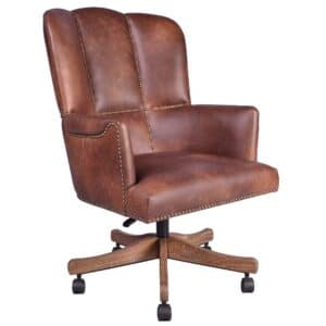 Kensington Saddle Chair Distressed Brown