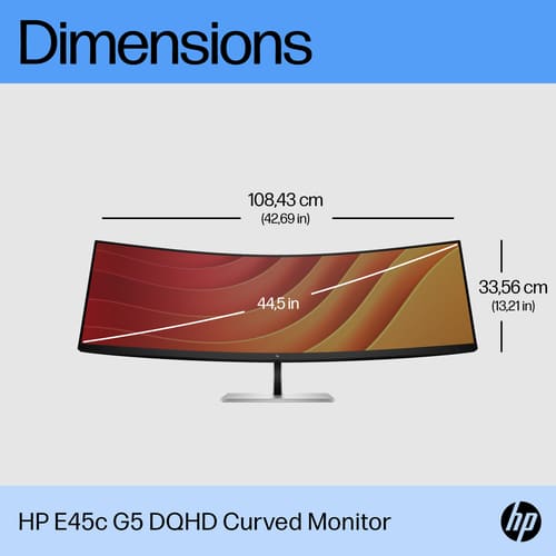 HP E45c G5 45" Dqhd USB-C Curve Monitor 400n 5120x1440 3ms HDMI DP Pd-100W Nic Hadj Spk 3y - Image 6